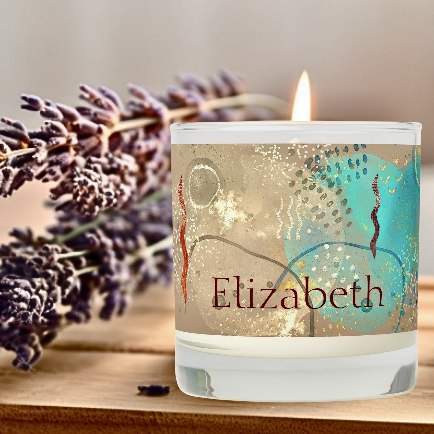 Create an oasis with our Turquoise Golden Scented Candle, a beacon of peace and comfort.