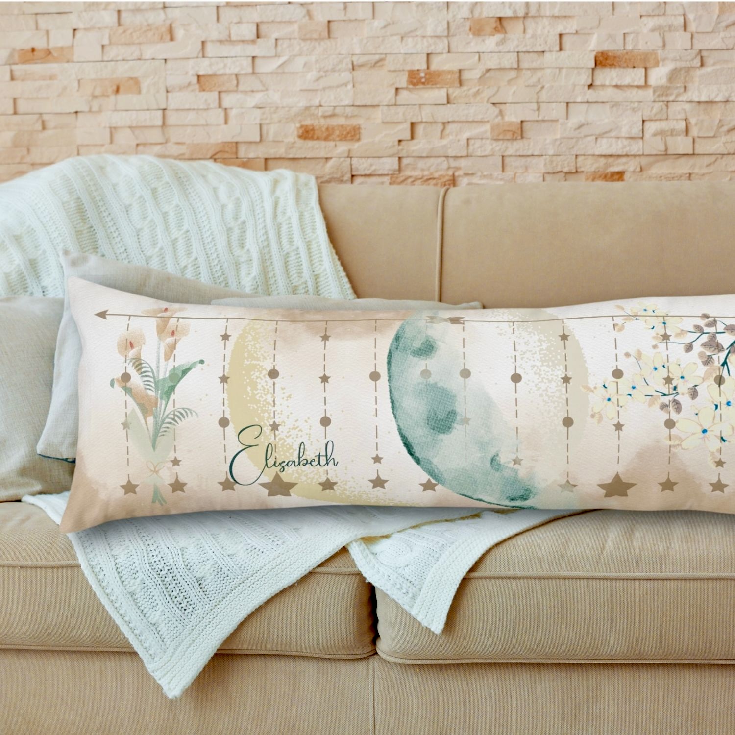 Experience ultimate comfort with our Boho Earthy Flowers Body Pillow. Embrace tranquility and relaxation with its serene floral designs, promising nights of restful sleep and rejuvenation.